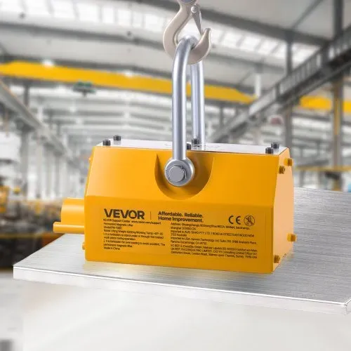 VEVOR Lasthebemagnet Permanentmagnetheber 1000 kg Zugkraft Hebemagnet mit Entriegelungsgriff & Stahlhaken, verwendet in Werkstattkränen und Hebezeugen, zum Heben von Stahlplatten, Brettern – Bild 7