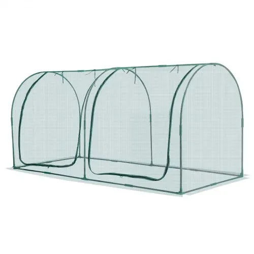 VEVOR Pflanzenschutzzelt, 2489x1200x1200 mm Pflanzenschutznetz, Tür mit Reißverschluss, windbeständig, Pflanzenkäfig Gewächshaus für erhöhte Beete im Freien, Garten, Terrasse – Bild 8