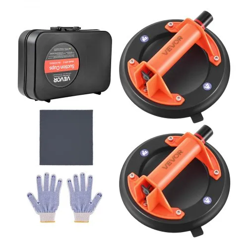 VEVOR Vakuum Saugheber, 203 mm Glasheber mit ABS-Griff, 180 kg Hubkapazität, Fliesensauger, Saugnapf-Werkzeug mit Tragetasche zum Anheben von Fliesen, Granit, Trockenbauwänden, Fenstern (2er-Pack) VEVOR Vakuum Saugheber, 203 mm Glasheber mit ABS-Griff, 180 kg Hubkapazität, Fliesensauger, Saugnapf-Werkzeug mit Tragetasche zum Anheben von Fliesen, Granit, Trockenbauwänden, Fenstern (2er-Pack)