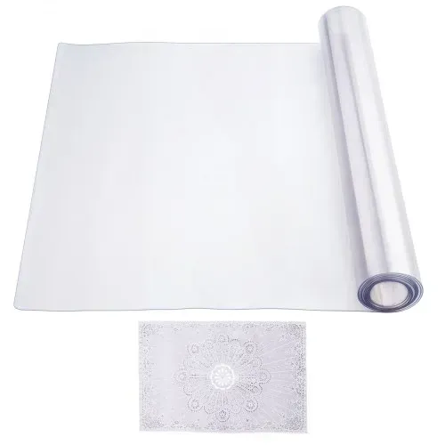 VEVOR Kunststoff-Tischdecke, 61 x 243 cm, 1,5 mm dick, transparenter Tischschutz, rechteckige PVC-Schreibtischunterlage, wasserdichte und leicht zu reinigende Schreibtischunterlage, Tischdecke, für Büro, Kommode, Esszimmertisch, Nachttisch – Bild 8
