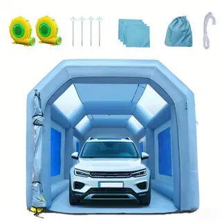 VEVOR Tragbares Aufblasbares Farbzelt für Sprühmalerei 480 + 750 W, 5 x 2,2 x 2,1 m Sprühschutz Farbkabine für DIY-Projekte, Hobby-Farbautomaten-Werkzeug, Blau 210D Oxford-Gewebe Auto Lackierkabine VEVOR Tragbares Aufblasbares Farbzelt für Sprühmalerei 480 + 750 W, 5 x 2,2 x 2,1 m Sprühschutz Farbkabine für DIY-Projekte, Hobby-Farbautomaten-Werkzeug, Blau 210D Oxford-Gewebe Auto Lackierkabine