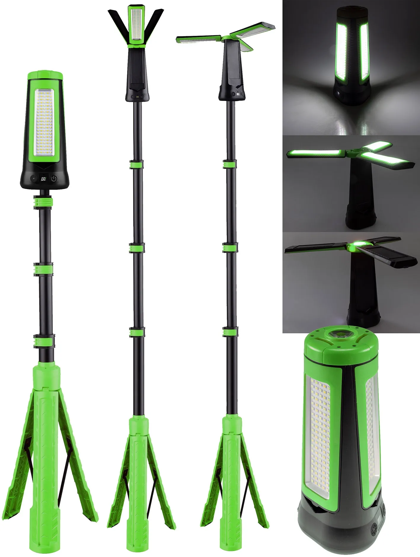 LED Baustrahler mit Akku „BSA-30s“ Stativ, 30W, 2700lm, 2700/4500/6000K LED Baustrahler mit Akku „BSA-30s“ Stativ, 30W, 2700lm, 2700/4500/6000K