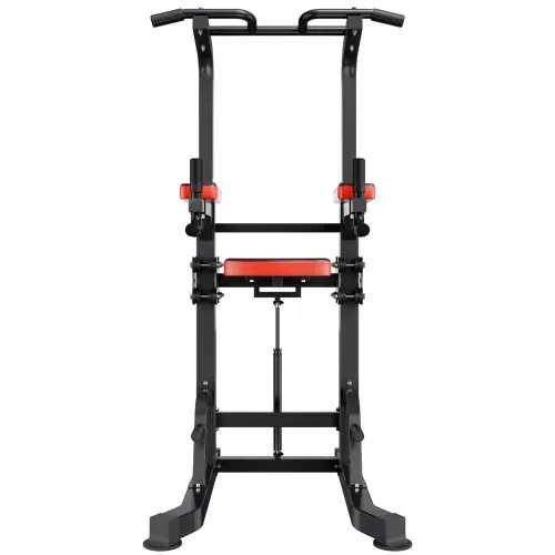 VEVOR Klimmzugstange Klimmzugstation Power Dip Station mit 150 kg Tragkraft & H-Rahmenkonstruktion stabilem Sockel & Unterstützungsplattform, 9-fach höhenverstellbar, Training von Armen Rücken – Bild 8