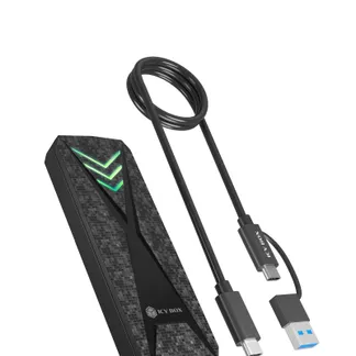 ICY BOX Gehäuse für NVMe M.2 SSD, RGB-Beleuchtung, Host USB 3.2 Gen 2 Type-C+ Type-A, 10 Gbit/s ICY BOX Gehäuse für NVMe M.2 SSD, RGB-Beleuchtung, Host USB 3.2 Gen 2 Type-C+ Type-A, 10 Gbit/s