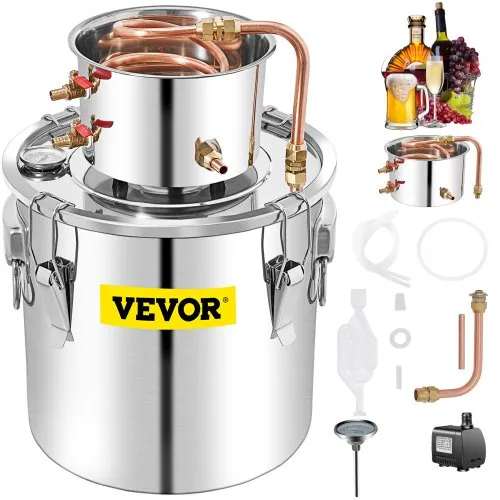 VEVOR Distillieranlage Moonshine, 50 L Wasser Alkohol Destillierer Moonshine Φ 40 x 40 cm Kesselfass-Größe, Moonshine Still Distiller mit zweifacher Temperaturregelung, Destilliergerät Alkohol VEVOR Distillieranlage Moonshine, 50 L Wasser Alkohol Destillierer Moonshine Φ 40 x 40 cm Kesselfass-Größe, Moonshine Still Distiller mit zweifacher Temperaturregelung, Destilliergerät Alkohol