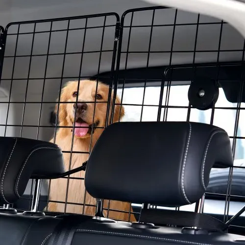 VEVOR Hunde Autobarriere einstellbare Trennwand Hundegitter (928 x 423 mm) Autoschutzgitter für die Rücksitze, Haustierbarriere aus Drahtgeflecht, universell passende Autobarriere für SUVs Lkws – Bild 7