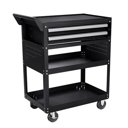 VEVOR Werkzeugwagen 785x450x945 mm, 181 kg Tragkraft, Werkstattwagen mit 2 Schubladen, Aufbewahrungs-Organizer für Mechanikerwerkzeuge, für Garage, Lager & Reparaturwerkstatt, Schwarz – Bild 10