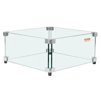 VEVOR Gas-Feuerstellen-Windschutz für quadratischen Feuertisch, 493 x 493 x 191 mm, durchsichtiger, gehärteter Windschutz für Feuerstellen, 8 mm dicker quadratischer Glasschutz, Glasscheibe mit harter VEVOR Gas-Feuerstellen-Windschutz für quadratischen Feuertisch, 493 x 493 x 191 mm, durchsichtiger, gehärteter Windschutz für Feuerstellen, 8 mm dicker quadratischer Glasschutz, Glasscheibe mit harter