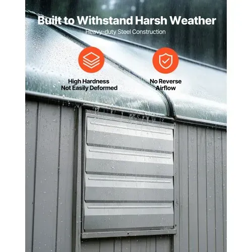 VEVOR 413 mm Abluftventilator mit Lamellen Industrie Wandventilator 72 W, Wandlüfter für Garage Gewächshaus Werkstatt, Stahlgehäuse, 3862 m³/h Lüftung, 1350 U/min Motor, Leiser Betrieb, Wandmontage – Bild 3