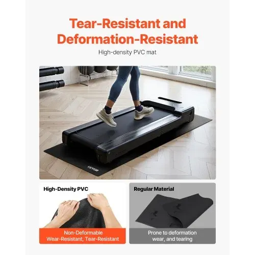 VEVOR Laufbandmatte für Teppichboden Bodenschutzmatte (60 x 130 cm) für Sportgeräte 4 mm dick, Trainingsgerätematte für Laufbänder Walking-Pad Ellipsentrainer, hochdichter PVC-Bodenschutz – Bild 2