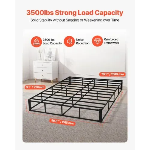 VEVOR Boxspringbettgestell 2010x1515x230mm, Bettgestell mit Waschbarem Stoffbezug, Metallrahmen für Queensize-Betten, 23 cm Matratzenauflage, max. Belastbarkeit 1587,57 kg (OHNE Matratze) VEVOR Boxspringbettgestell 2010x1515x230mm, Bettgestell mit Waschbarem Stoffbezug, Metallrahmen für Queensize-Betten, 23 cm Matratzenauflage, max. Belastbarkeit 1587,57 kg (OHNE Matratze)