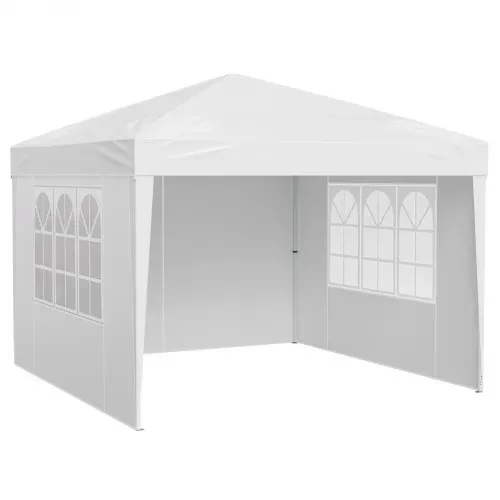 VEVOR Faltpavillon, 2,95x2,95x2,63m, Pavillonzelt, tragbares, Gartenzelt mit Seitenwänden & belüfteten Fenstern, 3 Höheneinstellungen, Festzelt, Sonnenschutz für Veranstaltungen im Außenbereich, weiß – Bild 9