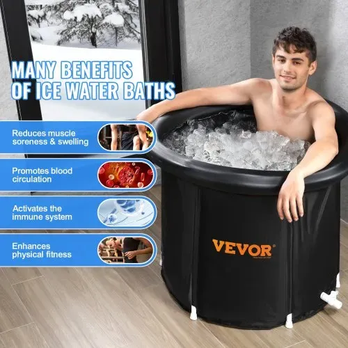 VEVOR Eisbadewanne, 85 cm langes Tauchbecken für Kaltwassertherapie für Sportler, tragbares Outdoor-Eisfass-Tauchbecken zur Erholung, 398 L aufblasbare Faltbadewanne mit Abdeckung für Erwachsene – Bild 5