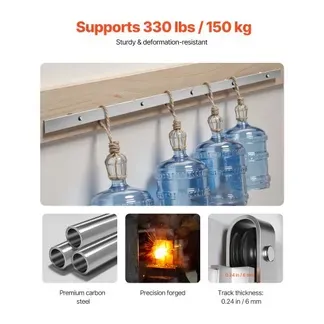 VEVOR Schiebetürsystem 2 m Laufschiene, Schiebetürbeschlag, Tragkraft 150 kg, kompatibel mit 91 bis 101,6 cm Breite & 34,92 mm bis 44,45 mm Dicke, langlebige Schiene & J-förmige Rolle VEVOR Schiebetürsystem 2 m Laufschiene, Schiebetürbeschlag, Tragkraft 150 kg, kompatibel mit 91 bis 101,6 cm Breite & 34,92 mm bis 44,45 mm Dicke, langlebige Schiene & J-förmige Rolle