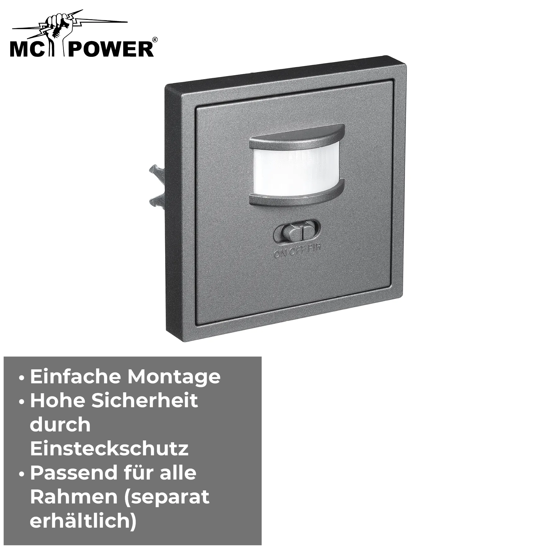 Unterputz IR Bewegungsmelder McPower ''Shallow'' 160°, 750W, LED geeignet – Bild 4