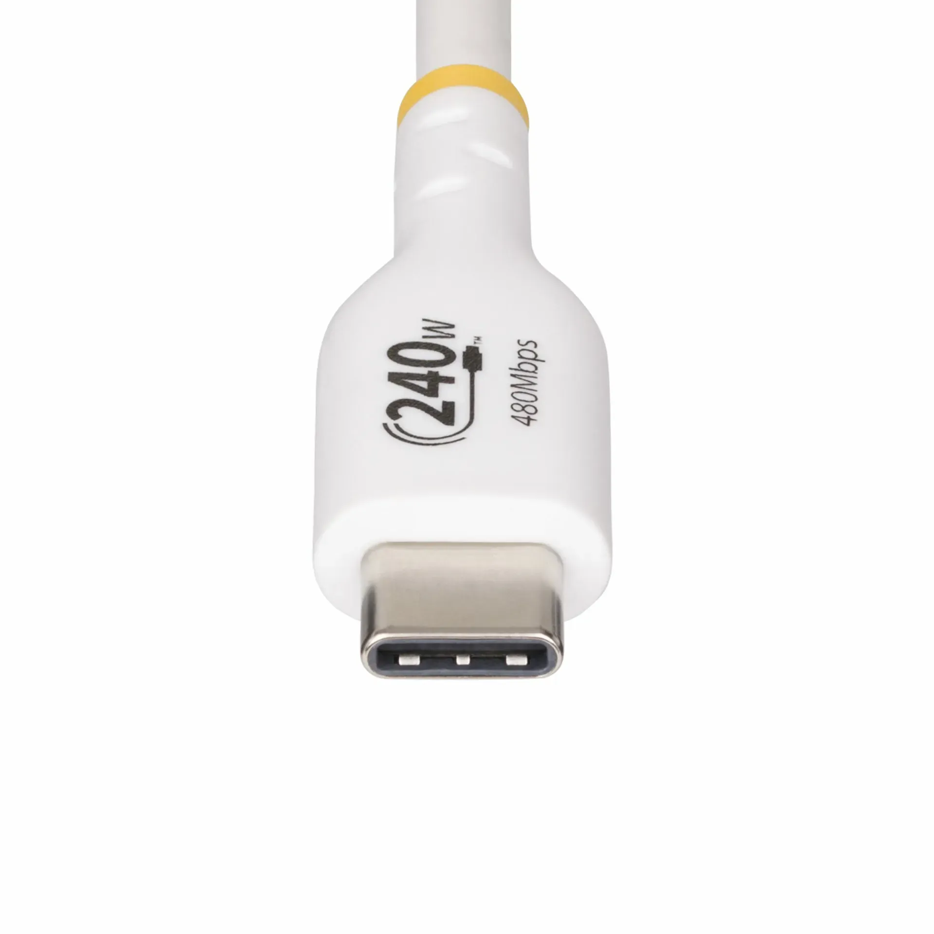 StarTech.com 1m USB-C-Ladekabel, Laden und Synchronisieren, 240W (5A) Power Delivery EPR, USB 2.0 Laptop-Ladekabel, USB-IF-zertifiziert, TPE-Mantel, Weiß - USB C Ladekabel – Bild 5
