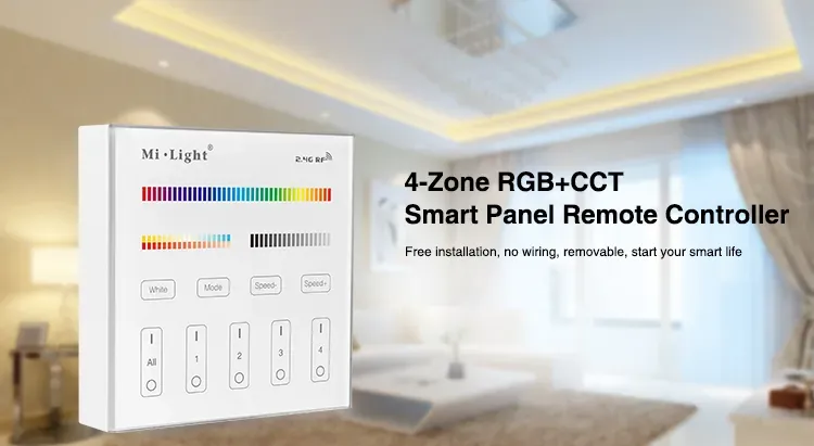 MiBoxer T4 LED Fernbedienung Smart Panel RGB-WW (RGB-CCT) 4 Zonen MiBoxer T4 LED Fernbedienung Smart Panel RGB-WW (RGB-CCT) 4 Zonen