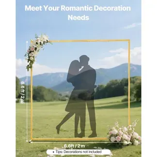 VEVOR Bogenhintergrundständer, 2×2 m, Hochzeitbogen, quadratischer, goldfarbener Metall-Hintergrundständer für Hochzeiten, Geburtstagsfeiern, Abschlussfeiern, Feiertage & Zeremoniendekorationen VEVOR Bogenhintergrundständer, 2×2 m, Hochzeitbogen, quadratischer, goldfarbener Metall-Hintergrundständer für Hochzeiten, Geburtstagsfeiern, Abschlussfeiern, Feiertage & Zeremoniendekorationen