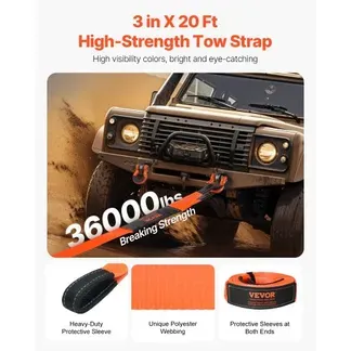 VEVOR Abschleppgurt-Bergeset, 16329 kg, Abschleppseil mit Aufbewahrungstasche & 19 mm D-Ring-Schäkel, Notfall-Hochleistungsgurt für SUVs, Pickups, LKWs, Boote, Geländefahrzeuge, 76,2 mm x 6,1 m VEVOR Abschleppgurt-Bergeset, 16329 kg, Abschleppseil mit Aufbewahrungstasche & 19 mm D-Ring-Schäkel, Notfall-Hochleistungsgurt für SUVs, Pickups, LKWs, Boote, Geländefahrzeuge, 76,2 mm x 6,1 m