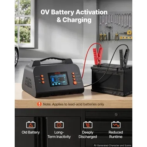 VEVOR Smart-Batterieladegerät 30 A 6/12/24 V für LiFePO4 Bleiakku Ladegerät für Pkw, Wohnmobile, Lkw und Boote, mit 7-Stufen-Laden, Pulsdesulfatierung, LCD-Anzeige & Überspannungs- und Verpolungsschutz – Bild 5