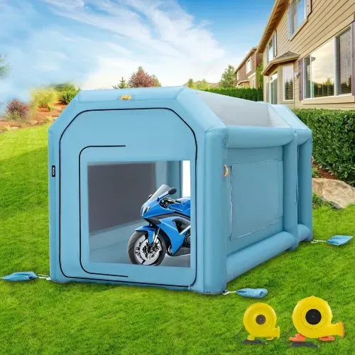 VEVOR Aufblasbare Lackierkabine Zelt 4x2,5x2,5m Sprühkabine Zelt aus 210D Oxford-Gewebe PVC Auto Lackierkabine mit Inflations-/Belüftungsgebläse Ideal für Lackierung und Reparatur von Autoteilen – Bild 7
