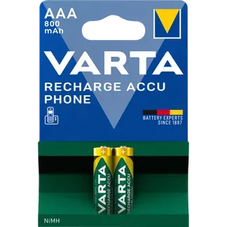 Micro-Akku VARTA “Accu Phone“, Ni-MH, 800mA, Typ AAA, HR03,2er-Blister Micro-Akku VARTA “Accu Phone“, Ni-MH, 800mA, Typ AAA, HR03,2er-Blister