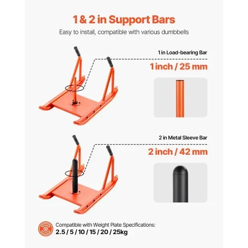 VEVOR Gewichtsschlitten Kraftschlitten Krafttrainingsschlitten zur Verbesserung der Geschwindigkeit bei sportlichen Übungen, Fitnessgerät mit Griff, kompatibel mit 25/51 mm Gewichtsscheiben Orange – Bild 3
