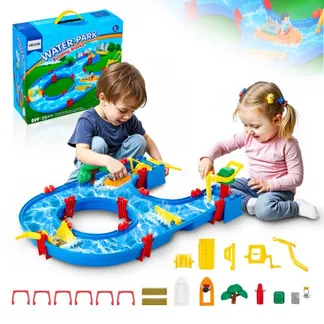 VEVOR Wassertisch, Wasserspiel-Wasserweg für Kinder, Sommer-Wasserpark-Spielset im Freien mit 39-teiligem Zubehör für den Garten, Rasen, Strand, Spieltisch für Jungen und Mädchen ab 3 Jahren VEVOR Wassertisch, Wasserspiel-Wasserweg für Kinder, Sommer-Wasserpark-Spielset im Freien mit 39-teiligem Zubehör für den Garten, Rasen, Strand, Spieltisch für Jungen und Mädchen ab 3 Jahren