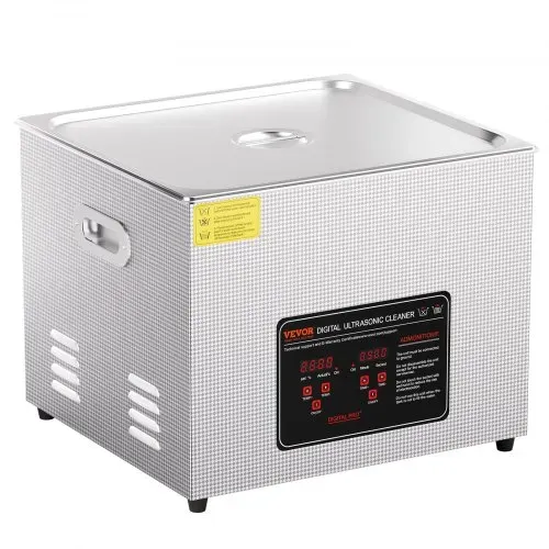 VEVOR Ultraschallreiniger 15 L professionelle 360 W Reinigungsmaschine mit Timer & Heizung, digitaler 40 kHz Ultraschallreiniger mit Korb für Uhrgläser Schmuckhalter Industrieteile Werkzeuge Silber – Bild 9