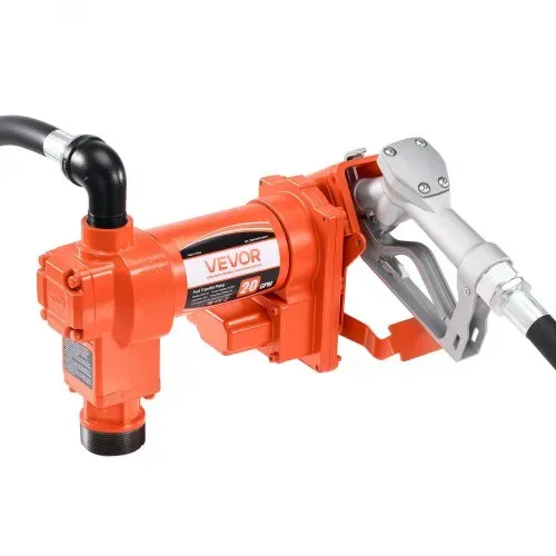 VEVOR Kraftstoff Umfüllpumpe, 12 V DC, 75,7 L/min, 1/4 PS, Diesel-Transferpumpe mit manueller Düse, Auslass- und Saugschlauch, für Benzin, Kerosin, Ethanolmischungen, Methanol, Biodiesel – Bild 9