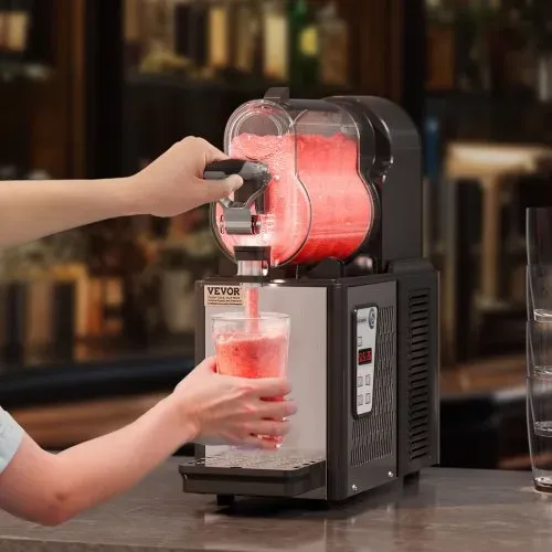 VEVOR kommerzielle Slusheis Maschine 3 L Einzeltank-Maschine für gefrorene Getränke, 12 Tassen Edelstahl Slush-Eis-Maschine mit Tastenfeld Softeis Maker für Partys Restaurants Cafés Bars Schwarz – Bild 7