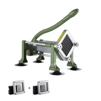 VEVOR Pommes-Frites-Schneider Kartoffelschneider mit 1/2 Zoll & 3/8-Zoll-Klinge aus Edelstahl, manueller Kartoffelschneider & Zerkleinerer mit Saugnäpfen, ideal für Kartoffeln Pommes Frites Gemüse VEVOR Pommes-Frites-Schneider Kartoffelschneider mit 1/2 Zoll & 3/8-Zoll-Klinge aus Edelstahl, manueller Kartoffelschneider & Zerkleinerer mit Saugnäpfen, ideal für Kartoffeln Pommes Frites Gemüse