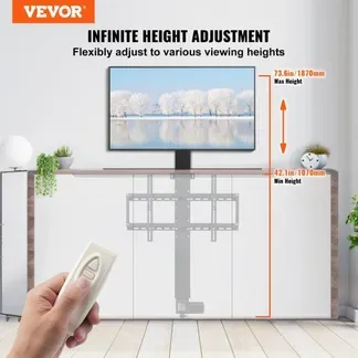 VEVOR TV-Ständer für LCD-LED-Plasmafernseher, Automatischer TV-Ständer, Aufzug für Fernseher, TV Lift Halterung Höhe von 107,4 bis 187,2 cm, Höhenverstellbar & Stabil Max. 60 kg VEVOR TV-Ständer für LCD-LED-Plasmafernseher, Automatischer TV-Ständer, Aufzug für Fernseher, TV Lift Halterung Höhe von 107,4 bis 187,2 cm, Höhenverstellbar & Stabil Max. 60 kg