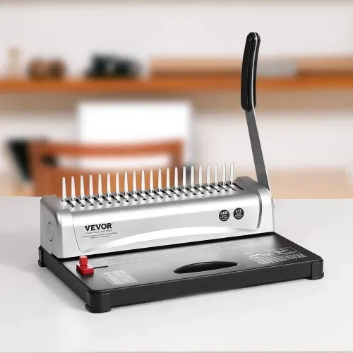 VEVOR Bindemaschine, Kammbindemaschine 21-Loch-Bindung 450 Blatt, Buchbindemaschine mit 100 Stück 3/8 Zoll Kammbinderücken, für Briefgröße, A4, A5 – Bild 7