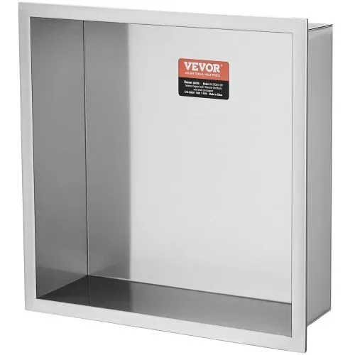 VEVOR Wandnische 10x33,02x33,02cm Duschnische Edelstahl Nische Einlagig 100 % Wasserdicht Nischeneinbau 0-40°C Betriebstemperatur 92°-Inneneckdesign Geeignet für Badezimmer Schlafzimmer Arbeitszimmer – Bild 9