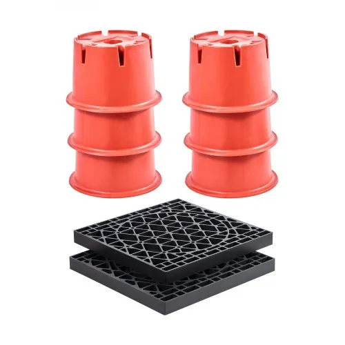 VEVOR 6 Anhänger-Stützblöcke (203,2 mm Höhe, 908 kg belastbar) + 2 Anhängerheberpads, 8-teiliges Hochleistungs-Nivellierungsset für Wohnmobile der 5. Klasse mit Klimaanlage VEVOR 6 Anhänger-Stützblöcke (203,2 mm Höhe, 908 kg belastbar) + 2 Anhängerheberpads, 8-teiliges Hochleistungs-Nivellierungsset für Wohnmobile der 5. Klasse mit Klimaanlage