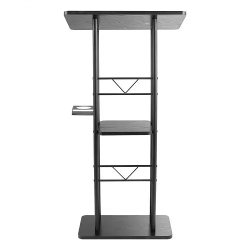 VEVOR Rednerpultständer Metall-Rednerpult (118 cm Höhe), gebogenes Stehpult mit breiter Lesefläche & offenem Ablagefach & Getränkehalter, für Klassenzimmer Hochzeiten Konferenzen Reden – Bild 9