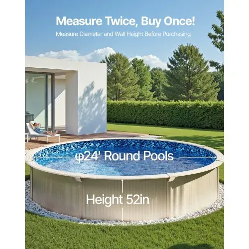 VEVOR Runde Poolfolie, φ732x120 cm, Innenfolie, Ersatzfolie, Innenhülle, Schwimmbadfolie, Vinyl-Folie im Unibead-Stil mit Standardstärke, verschleißfest, für Aufstellpools mit 132 cm Wandhöhe – Bild 2