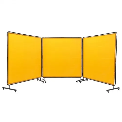 VEVOR 3-Panel-Schweißvorhang 1,8 x 1,8 m Schweißschutzvorhang aus Flammhemmendem Vinyl Schweißschutzwand mit 4 Schwenkrädern und einem 6-stufigen UV-Schutz Schweißerdecke Schweißschutz Gelb VEVOR 3-Panel-Schweißvorhang 1,8 x 1,8 m Schweißschutzvorhang aus Flammhemmendem Vinyl Schweißschutzwand mit 4 Schwenkrädern und einem 6-stufigen UV-Schutz Schweißerdecke Schweißschutz Gelb