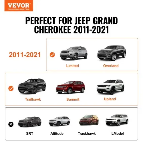 VEVOR Schwarze Dachträger-Querstangen, Kompatibel mit Jeep Grand Cherokee 2011–2021, mit Gerillten Seitenschienen, 90 kg Tragkraft, Aluminium-Querstangen mit Schlössern, für Dachgepäckträger usw. VEVOR Schwarze Dachträger-Querstangen, Kompatibel mit Jeep Grand Cherokee 2011–2021, mit Gerillten Seitenschienen, 90 kg Tragkraft, Aluminium-Querstangen mit Schlössern, für Dachgepäckträger usw.