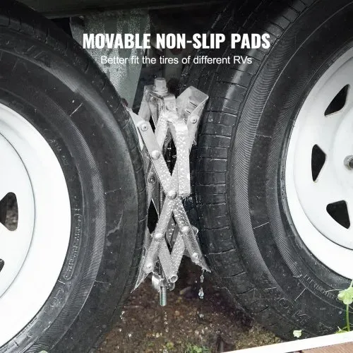 VEVOR Unterlegkeil für Wohnmobile, X-förmiger Unterlegkeil zur Stabilisierung von Wohnmobilen, für Reifenbreiten von 3,8 bis 25,4 cm, 2 Stk. Unterlegkeile mit Ratschenschlüssel und Aufbewahrungstasche – Bild 2