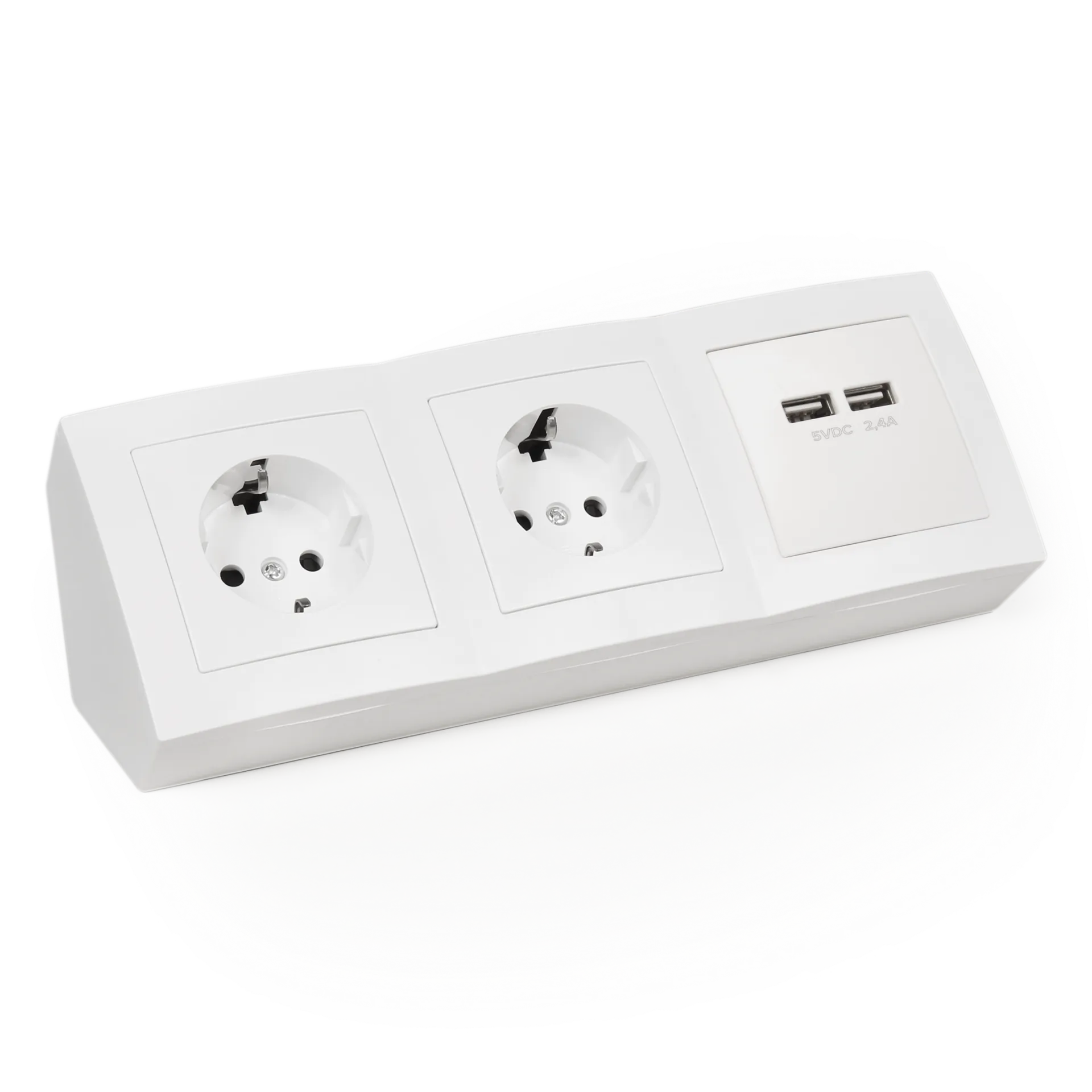 Steckdosenblock McPower “Flair“ Aufbau, weiß, 2-fach Schutzkontakt + 2x USB Steckdosenblock McPower “Flair“ Aufbau, weiß, 2-fach Schutzkontakt + 2x USB