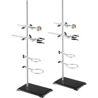 VEVOR Laborständer-Unterstützung, Labor-Retorten-Stützständer 2 Sätze, Laborständer aus Stahl mit 60 cm Stab & 210,82 x 135 mm Gusseisenbasis, inkl. Kolbenklemmen, Bürettenklemmen und Kreuzklemmen VEVOR Laborständer-Unterstützung, Labor-Retorten-Stützständer 2 Sätze, Laborständer aus Stahl mit 60 cm Stab & 210,82 x 135 mm Gusseisenbasis, inkl. Kolbenklemmen, Bürettenklemmen und Kreuzklemmen