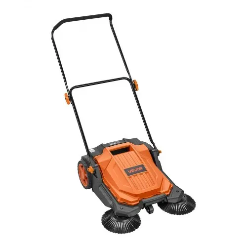 VEVOR Kehrmaschine Manuell, Handkehrmaschine mit 650 mm Arbeitsbreite, 18,9-L-Kehrbehälter & Verstellbarem Klappgriff, Bodenreinigungsmaschine für Höfe, Gehwege, Terrassen & Garagen – Orange – Bild 10