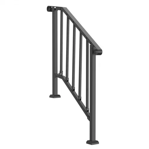 VEVOR Handläufe für Außentreppen, 2–3-stufiges Treppenhandlauf-Set, Übergangsgeländer aus Karbonstahl mit Montagesatz, Treppengeländer für Senioren, Betonstufen & Veranda & Deck, schwarzer Retro-Bogen – Bild 10