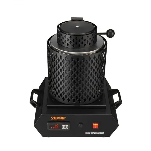 VEVOR Goldschmelzofen1350 W 1150 ℃ Max. Temperatur, digitaler elektrischer Schmelzofen 1 kg / 3 kg Keramiktiegel mit Tiegelzange & Handschuhen, zur Verarbeitung von Gold Silber Kupfer Aluminium rot – Bild 10