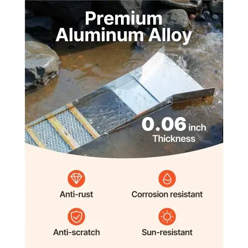 VEVOR Faltbare Schleusenbox aus Aluminiumlegierung, Kompakte 127 cm Schleusenboxen für Gold, Leichte Goldschleusenausrüstung, Tragbare Schleusenboxen mit Bergmannsmoos, Fluss, Bach usw. VEVOR Faltbare Schleusenbox aus Aluminiumlegierung, Kompakte 127 cm Schleusenboxen für Gold, Leichte Goldschleusenausrüstung, Tragbare Schleusenboxen mit Bergmannsmoos, Fluss, Bach usw.