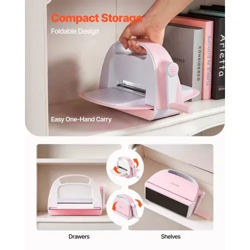 VEVOR Manuelle Stanz- & Prägemaschine, 152 mm, Tragbares Stanzmaschinen-Set mit Stanzformen, Prägefoldern, Papierbögen, Schneideplatten, für Scrapbooking, Kartenherstellung & Bastelarbeiten – Bild 5
