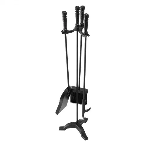 VEVOR Kaminbesteck-Set, 4-teiliges Ofenbesteck-Set, inkl. dreizackiges Ständers, Ascheschaufel, Bürste, Schürhakens, Kaminzubehör aus Schmiedeeisen für Lagerfeuer drinnen/draußen, Schwarz VEVOR Kaminbesteck-Set, 4-teiliges Ofenbesteck-Set, inkl. dreizackiges Ständers, Ascheschaufel, Bürste, Schürhakens, Kaminzubehör aus Schmiedeeisen für Lagerfeuer drinnen/draußen, Schwarz