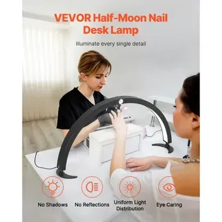 VEVOR Desktop Halbmondlicht für Nägel mit Telefonhalter (40 W 735 mm lang) Nageltechniklicht, Nageltischlampe mit einstellbarer Helligkeit, LED-Tischleuchte für Nageltechniker Wimpernverlängerung VEVOR Desktop Halbmondlicht für Nägel mit Telefonhalter (40 W 735 mm lang) Nageltechniklicht, Nageltischlampe mit einstellbarer Helligkeit, LED-Tischleuchte für Nageltechniker Wimpernverlängerung